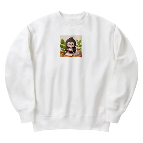 ほっこりコーヒーごりら君 Heavyweight Crew Neck Sweatshirt