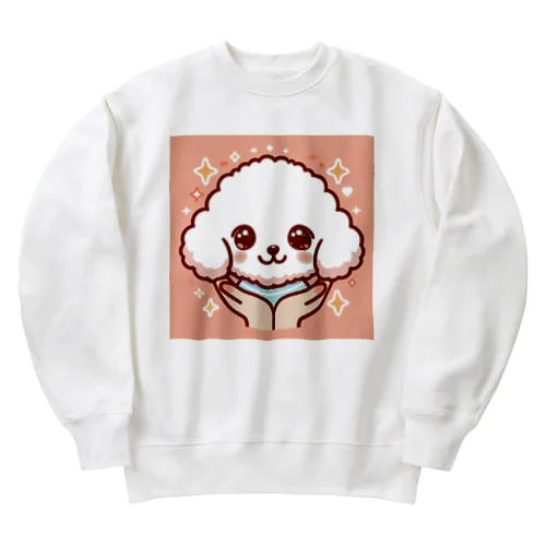 【ステッカー】ふわもこワンコ - 神！ver Heavyweight Crew Neck Sweatshirt