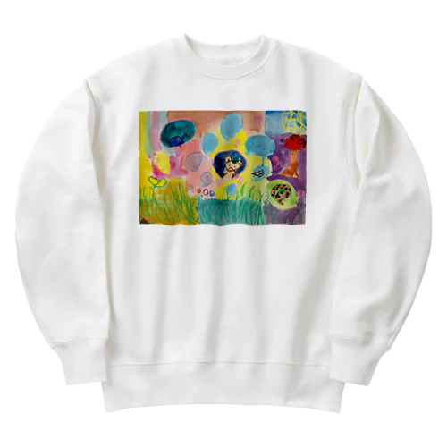 クマさん、おきて！はるですよ！ Heavyweight Crew Neck Sweatshirt