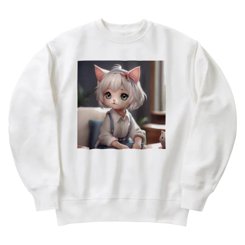 かわいねこ子さん Heavyweight Crew Neck Sweatshirt