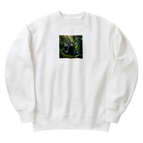 宝探しをするゴリラ Heavyweight Crew Neck Sweatshirt