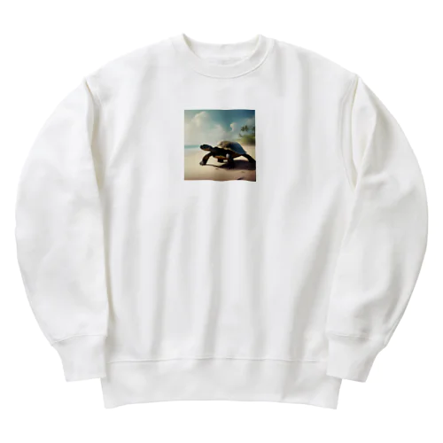 かわいいペットのカメ Heavyweight Crew Neck Sweatshirt