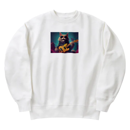 ロックなにゃんず(Gt.Vo) Heavyweight Crew Neck Sweatshirt