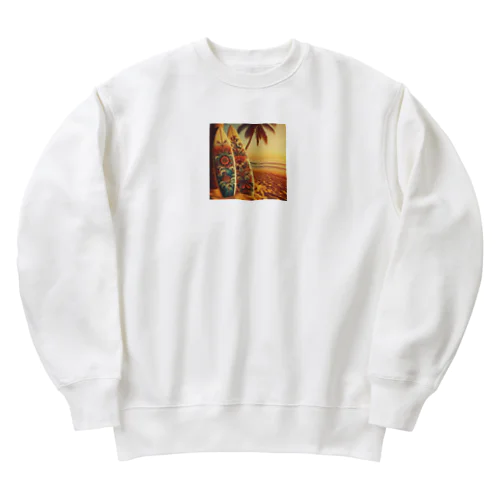 レトロサーフボード Heavyweight Crew Neck Sweatshirt