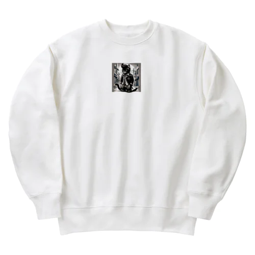 男らしいねこ Heavyweight Crew Neck Sweatshirt