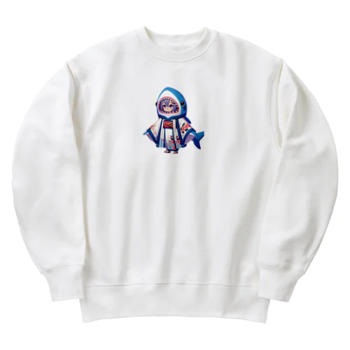 和風なサメちゃん Heavyweight Crew Neck Sweatshirt