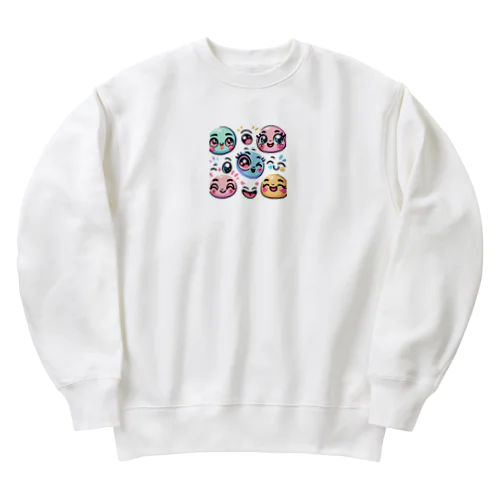 幸せを運ぶ【にこっぺ】 Heavyweight Crew Neck Sweatshirt