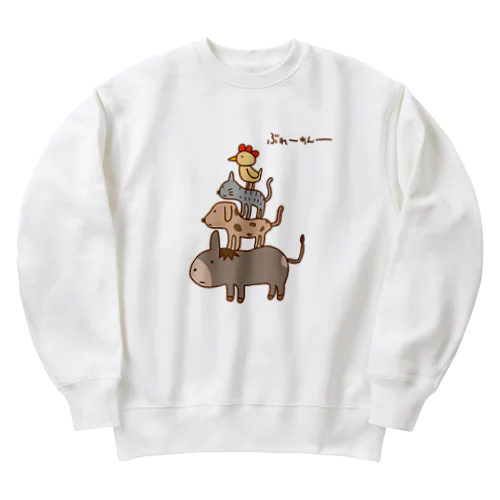 画伯チックなブレーメンの音楽隊 Heavyweight Crew Neck Sweatshirt