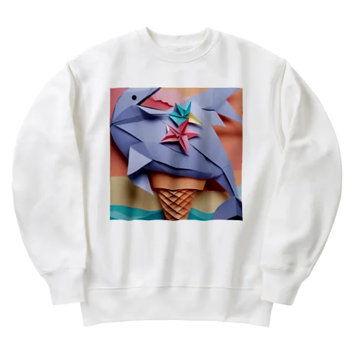 ice meets オリガミイルカ Heavyweight Crew Neck Sweatshirt