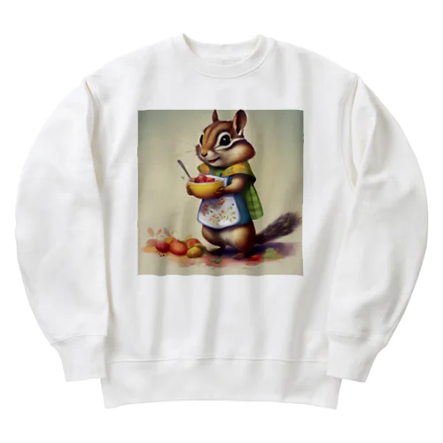 可愛らしいシマリス Heavyweight Crew Neck Sweatshirt