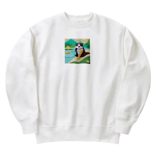 ice meets オリガミカワウソ Heavyweight Crew Neck Sweatshirt