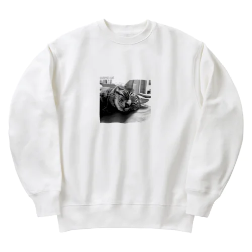 ぐっすりちゃん　保護猫しじみ Heavyweight Crew Neck Sweatshirt