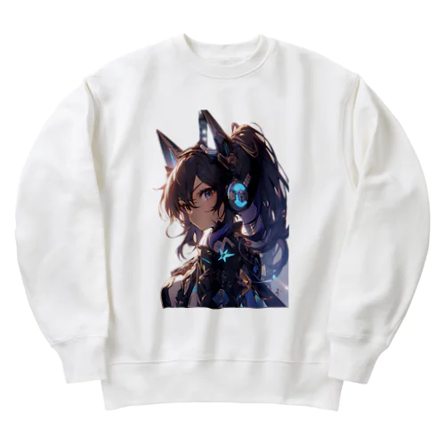 サイバーネコ美少女 Heavyweight Crew Neck Sweatshirt