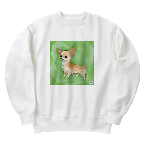 チワワのチップちゃん Heavyweight Crew Neck Sweatshirt