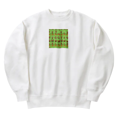 フルーツバーを食べる猿 Heavyweight Crew Neck Sweatshirt