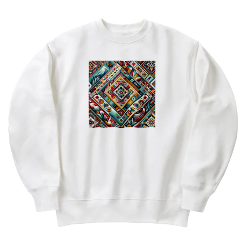 南米柄 Heavyweight Crew Neck Sweatshirt