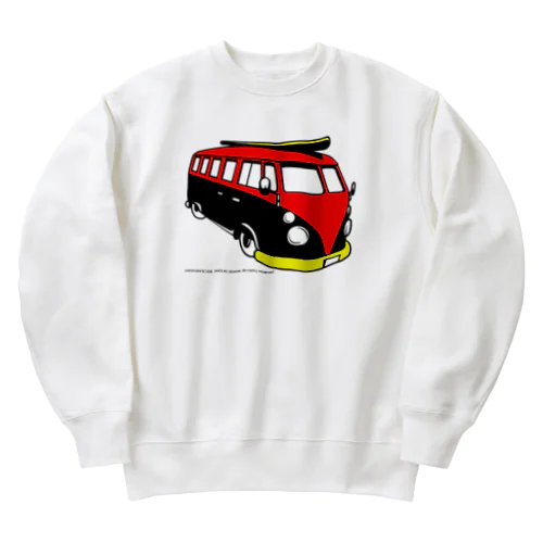 レッド&ブラックのビーチバス Heavyweight Crew Neck Sweatshirt