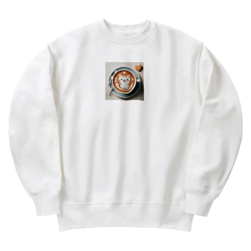 ラテアートの猫 Heavyweight Crew Neck Sweatshirt