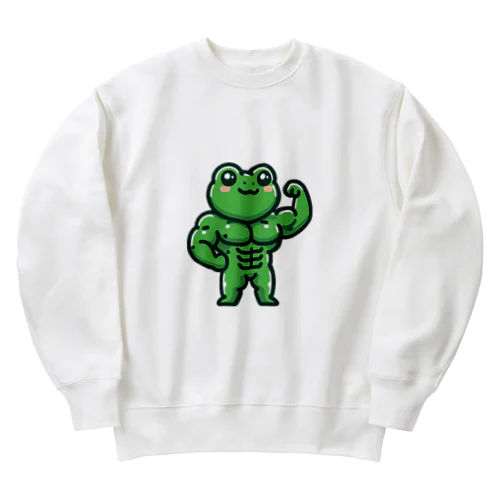 ムキマッチョかえるくん Heavyweight Crew Neck Sweatshirt