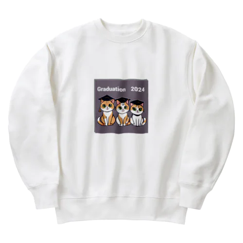 猫　卒業　2024　卒業旅行 Heavyweight Crew Neck Sweatshirt