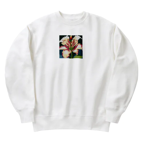 ドット絵のユリ Heavyweight Crew Neck Sweatshirt