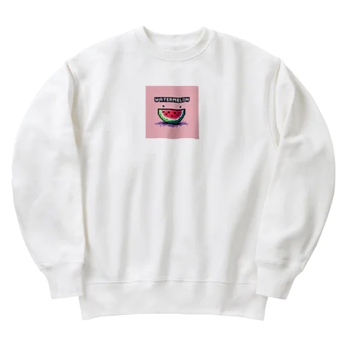 ドット絵「スイカ」 Heavyweight Crew Neck Sweatshirt