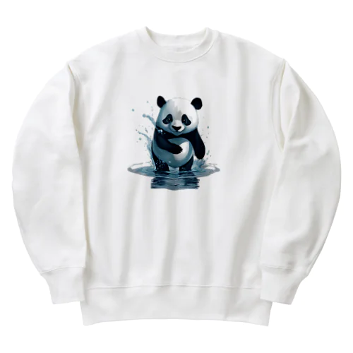 パンダの水遊び Heavyweight Crew Neck Sweatshirt