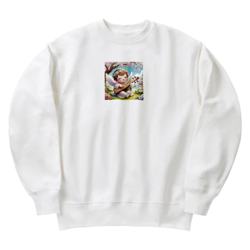 琴を奏でる天使 Heavyweight Crew Neck Sweatshirt