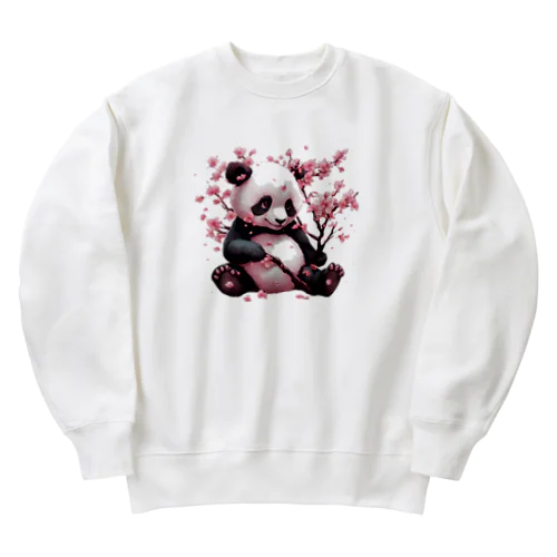 パンダと桜 Heavyweight Crew Neck Sweatshirt