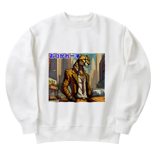 都会派ヒョウ之助 Heavyweight Crew Neck Sweatshirt