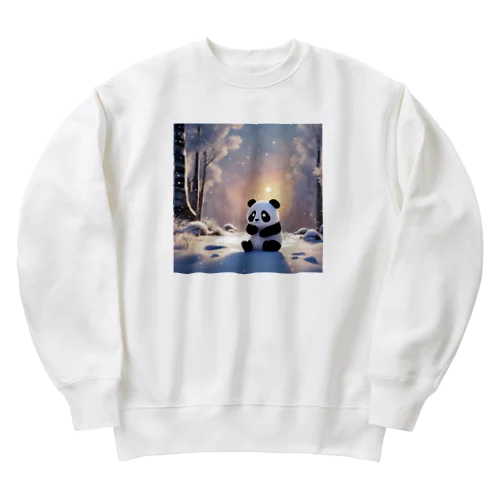 冬景色とパンダ Heavyweight Crew Neck Sweatshirt