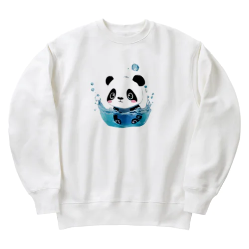 水に落ちるパンダ Heavyweight Crew Neck Sweatshirt