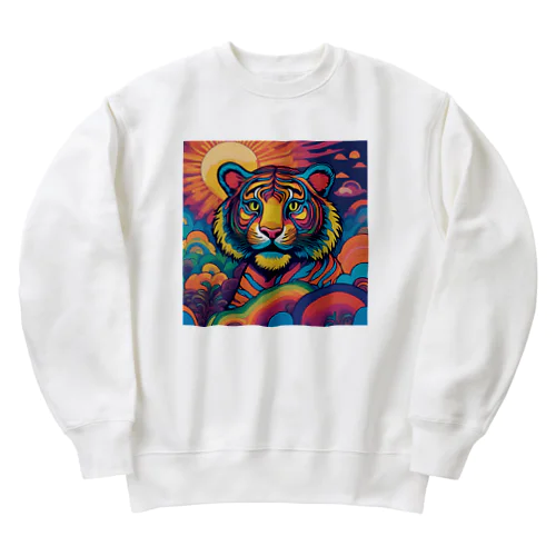 カラフルなトラ Heavyweight Crew Neck Sweatshirt