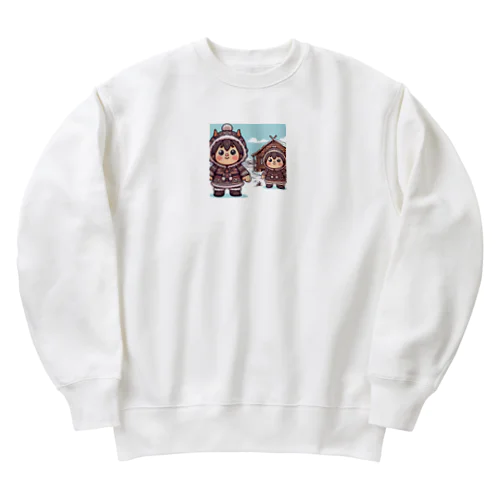 デフォルメされたアイヌ Heavyweight Crew Neck Sweatshirt