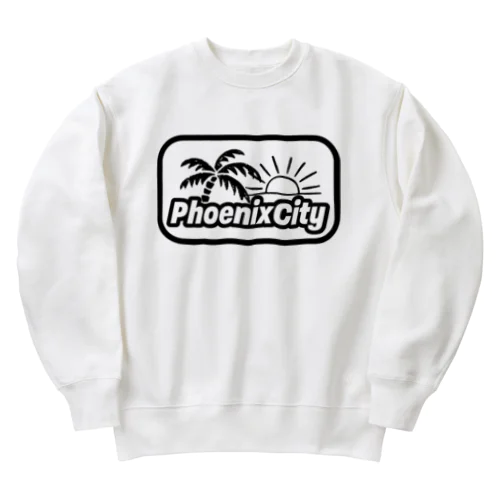 Phoenix City(モノクロ) Heavyweight Crew Neck Sweatshirt