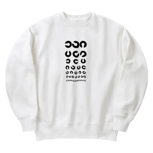 視力検査デザイン Heavyweight Crew Neck Sweatshirt