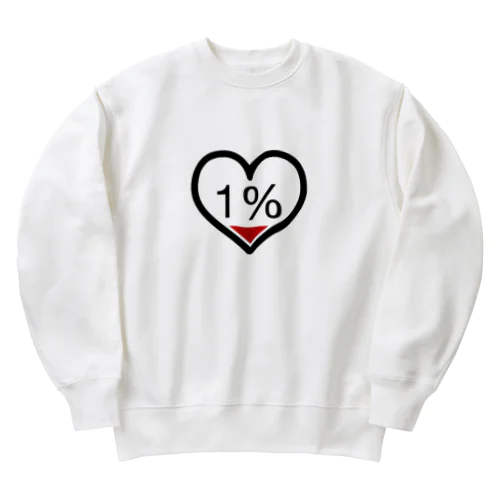 のこり残量1％ Heavyweight Crew Neck Sweatshirt