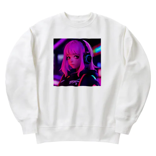 space girl Heavyweight Crew Neck Sweatshirt