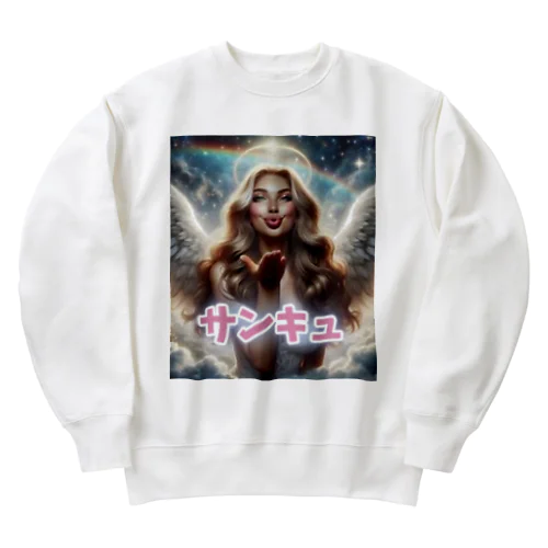 投げキスする天使 Heavyweight Crew Neck Sweatshirt