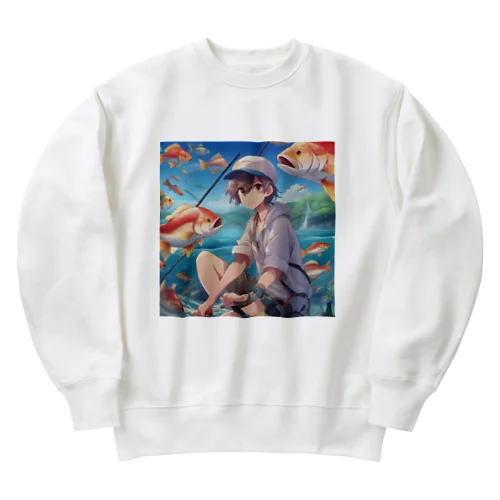 釣りガール爆釣！ Heavyweight Crew Neck Sweatshirt