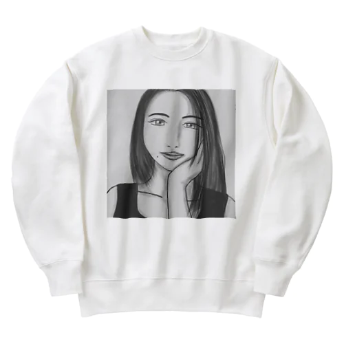 Monotone Girl Heavyweight Crew Neck Sweatshirt