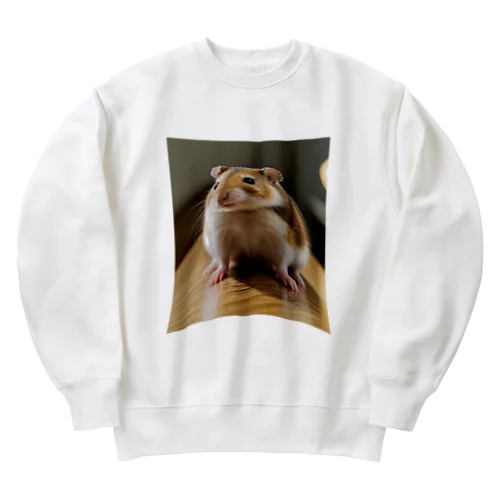 デブが着る前から伸びている：ハムスターver Heavyweight Crew Neck Sweatshirt