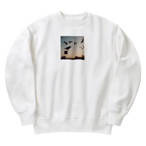 夕方の鳥 Heavyweight Crew Neck Sweatshirt