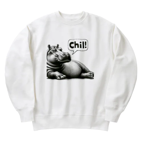 デッサンタッチ カバ(Chil) Heavyweight Crew Neck Sweatshirt