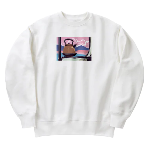 車窓とヤカン Heavyweight Crew Neck Sweatshirt