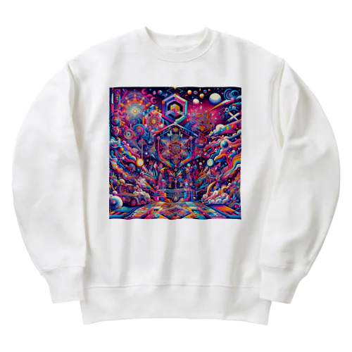 神聖リリスちゃん神殿 🌈💞31.サイケデリック宇宙アーケード商店街 Heavyweight Crew Neck Sweatshirt