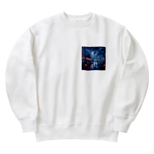 月明りの京都 Heavyweight Crew Neck Sweatshirt