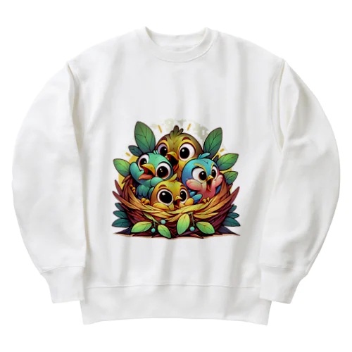 元気な赤ちゃん鳥 Heavyweight Crew Neck Sweatshirt