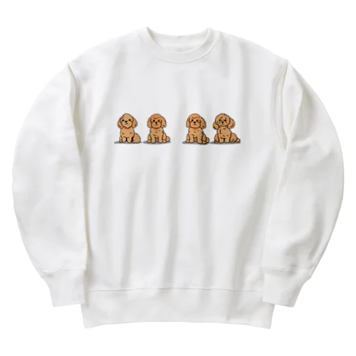 4匹のトイプードル Heavyweight Crew Neck Sweatshirt