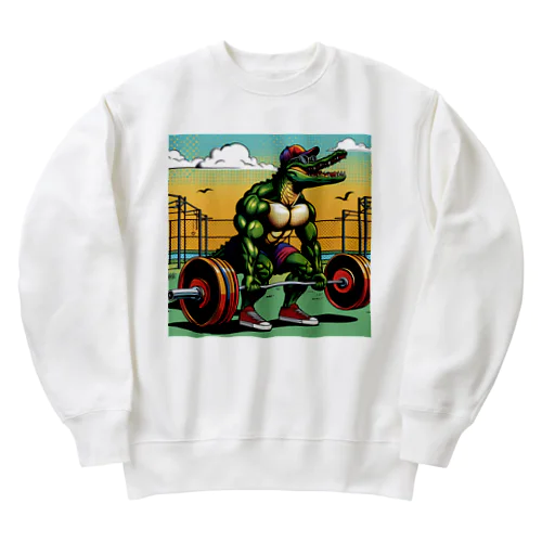 マッチョなクロコダイル　デットリフトver. Heavyweight Crew Neck Sweatshirt